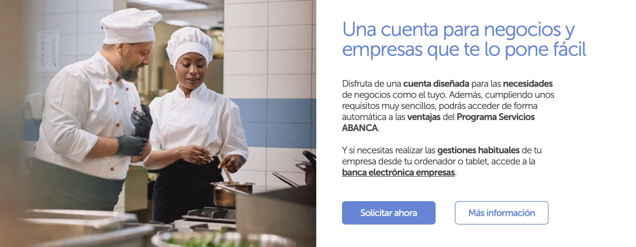 características y promociones de la cuenta abanca empresas