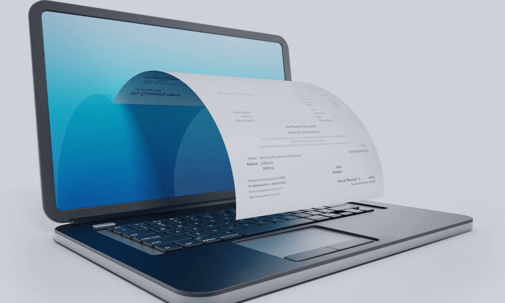 Factura electrónica generada desde un ordenador