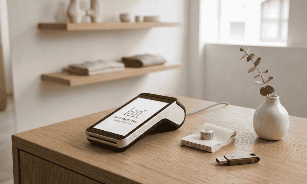 Informe TPV mostrado en un terminal de pago