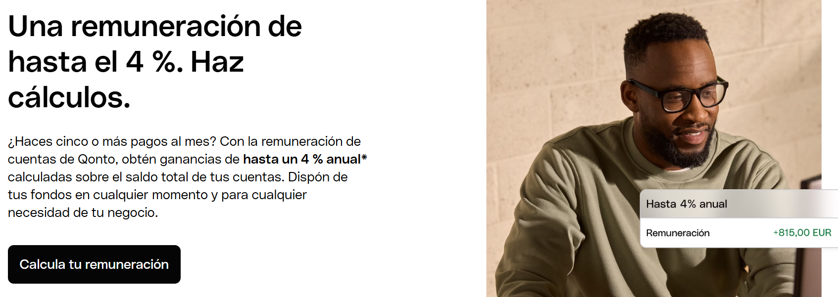 Remuneración de la cuenta empresa Qonto hasta el 4 por ciento