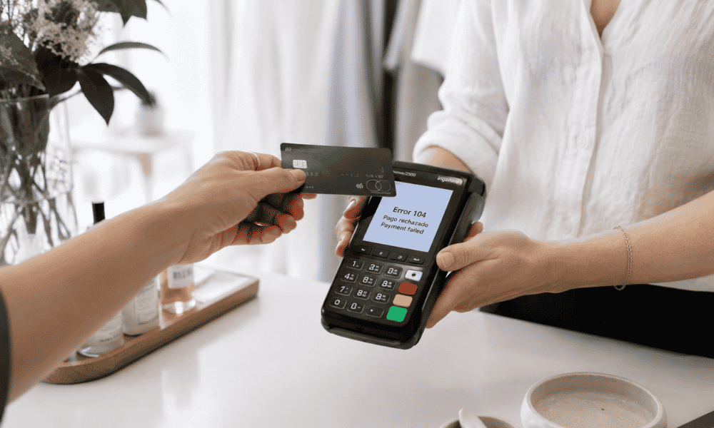 Error 104 en datáfono durante un intento de pago con tarjeta