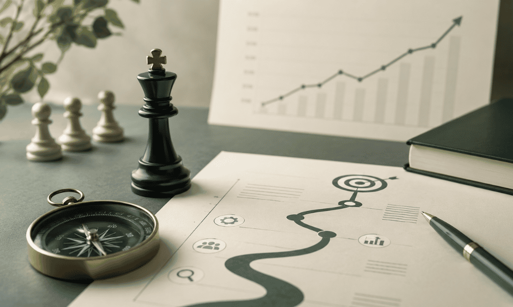 Hoja de ruta y estrategia para alcanzar los objetivos de una empresa