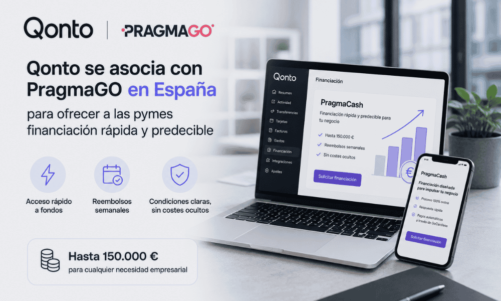 PragmaCash de Qonto y PragmaGO para financiar pymes y autónomos