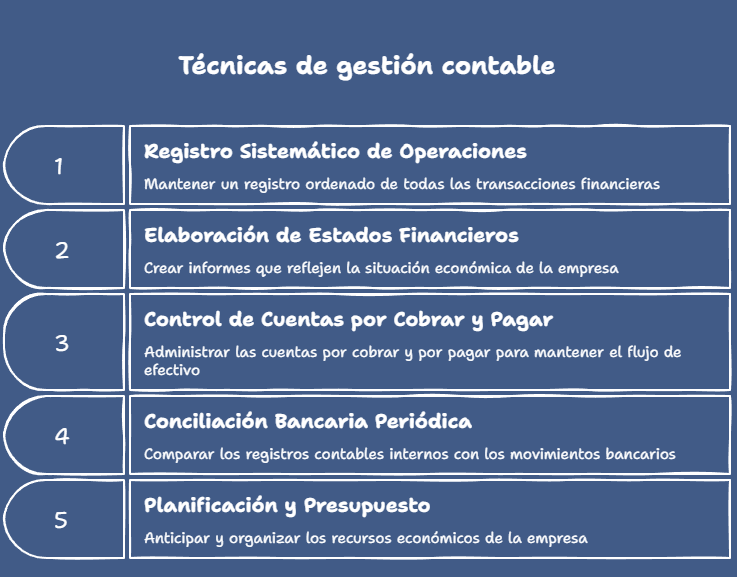 Principales técnicas de gestión contable para empresas