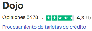 Valoración de Dojo en Trustpilot con 4,3 sobre 5