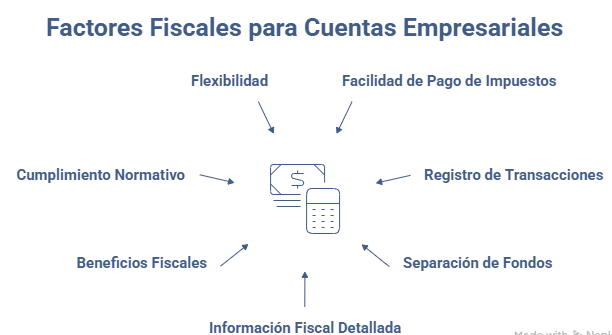 Factores fiscales que debe tener una cuenta de empresa para facilitar la gestión tributaria y contable.