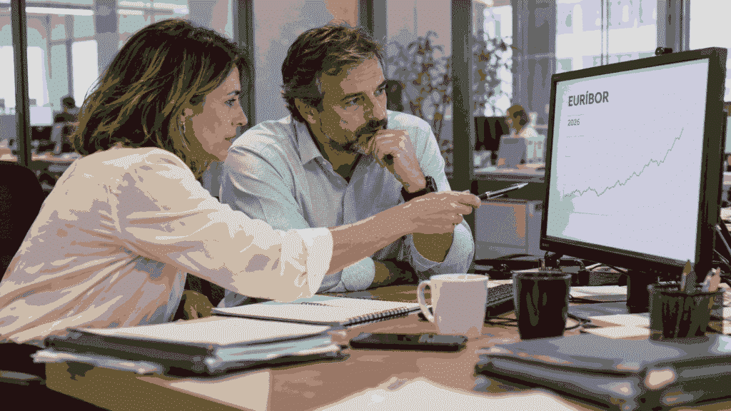 Dos CFOs analizando la subida del euríbor en 2026