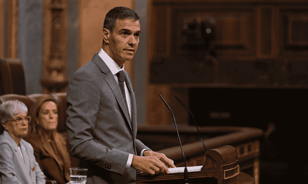 Pedro Sánchez durante una intervención en el Congreso de los Diputados.